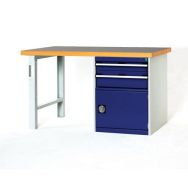 Établi Cubio Combi avec 2 tiroirs + 1 armoire - Largeur 150 cm - Polyrey