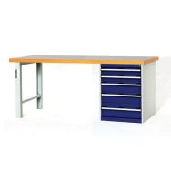 Établi Cubio Combi avec 5 tiroirs - Largeur 200 cm - Polyrey