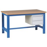 Etabli SH 40 plateau hêtre multiplis + tiroirs Bleu RAL 5015 - Sofame