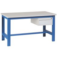 Etabli SI40 plateau stratifié piètement bleu 1 tiroir - Sofame