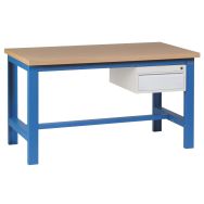 Etabli SI 40 plateau hêtre multiplis + 1 tiroir Bleu RAL 5015 - Sofame