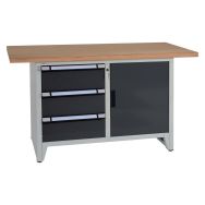Etabli compact TM-Elegance 3 tiroirs 1 porte 1500 x 840 x 700 Gris