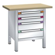 Établi compact hêtre 100x70x85 cm 4 tiroirs - Thurmetall