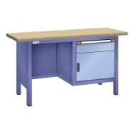 Établi compact hêtre 150x70x85 cm 1 porte battante 1 tiroir-Thurmetall