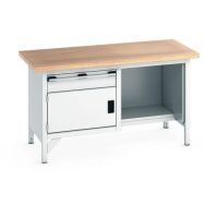 Etabli en hêtre Cubio - 1 porte - 1 tiroir - L1500mm - Bott