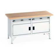 Etabli en hêtre Cubio - 2 portes - 2 tiroirs - L1500mm - Bott