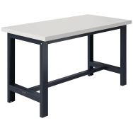 Etabli fixe SI40 plateau stratifié piètement métal Anthracite - Sofame