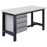 Etabli fixe plateau stratifié tiroirs piètement Anthracite - Sofame