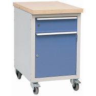 Etabli mobile Modul - 1 tiroir, 1 porte - Plt:caoutchouc
