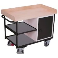 Établi mobile avec 3 plateaux