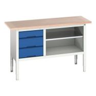 Etabli monobloc Verso 1500x600x-830-930mm - Bott
