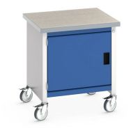 Etabli roulant monobloc Cubio - plateau Linoléum 1 porte - Bott