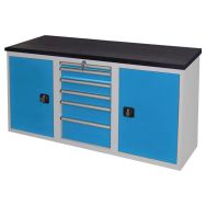 Etabli sur armoire basse plateau caoutchouc - Anjou Tolerie