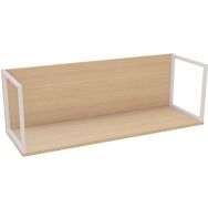 Etagère L120xP40xH40cm en métal blanc chêne clair
