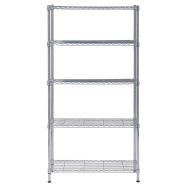 Etagère de rangement 5 niveaux 200x90 cm Fil métal chromé