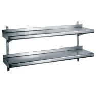 Etagère murale à crémaillère larg. 390mm 2 Niveaux 390 x 1200mm
