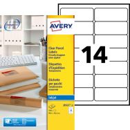 Étiquette adresse transparente Avery - Impression jet d'encre