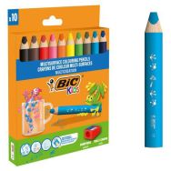 Etui 10 crayons de couleurs triangulaires 3 en 1
