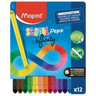 Etui 12 crayons de couleurs SCHOOL'PEPS INFINITY sans déchet