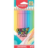 Étui 12 crayons de couleurs pastel assorties