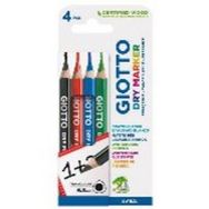 Etui 4 crayons Giotto Dry Marker couleurs assorties