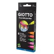 Etui 6 feutres pinceaux couleurs fluos