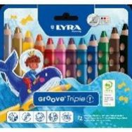 Etui de 12 crayons couleurs lyra groove triple one