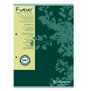 FOREVER, Bloc de cours A4 200p perfo 2 trous L8mm+M 70g recyclé