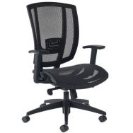Fauteuil AVRO dos et assise résille Noir avec accoudoirs réglables