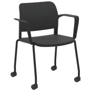 Fauteuil Adio accoudoirs polypropylène 4 roulettes - Sokoa