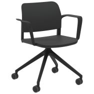 Fauteuil Adio accoudoirs polypropylène piét. pivotant roulettes- Sokoa