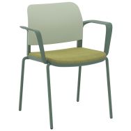 Fauteuil Adio dos. polypro. assise tissu non feu 4 pieds - Sokoa
