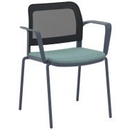 Fauteuil Adio dos. résille assise tissu non feu 4 pieds - Sokoa