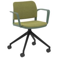 Fauteuil Adio dos assise tissu non feu piét. pivotant roulettes- Sokoa