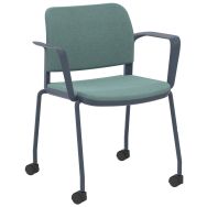 Fauteuil Adio dossier et assise tissu non feu 4 roulettes - Sokoa