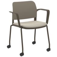 Fauteuil Adio polypro. assise tissu non feu 4 roulettes - Sokoa
