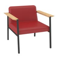 Fauteuil Amalti enduit PVC pied gris - Quadrifoglio