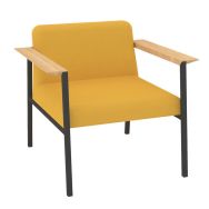 Fauteuil Amalti tissu polyester pied gris - Quadrifoglio