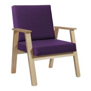Fauteuil Cadéo hêtre naturel tissu polyester - Sunset Creation
