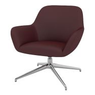 Fauteuil City dossier bas enduit PVC M1 pied alu - Quadrifoglio