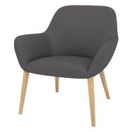 Fauteuil City dossier bas enduit PVC M1 pied bois - Quadrifoglio
