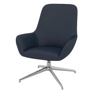 Fauteuil City dossier moyen enduit PVC M1 pied alu - Quadrifoglio