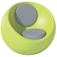 Fauteuil Connexio Rondo vert - assise et dossier gris fenêtre