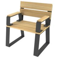 Fauteuil HAVANE robinier/acier anthracite 7016