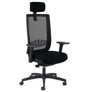 Fauteuil KIO HD résille noir avec Têtière et Acc Reg Noir