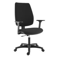 Fauteuil Kiwi accoudoirs réglables tissu M1 Noir