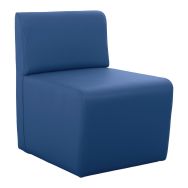 Fauteuil Leaf 1 place tissu simili cuir bleu