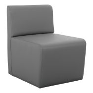 Fauteuil Leaf 1 place tissu simili cuir gris