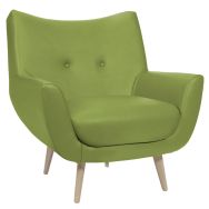 Fauteuil Luzy pieds bois tissu enduit PVC M1 - GGI