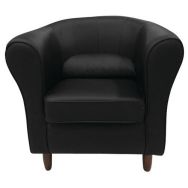 Fauteuil Marta tissu polyester coloris noir